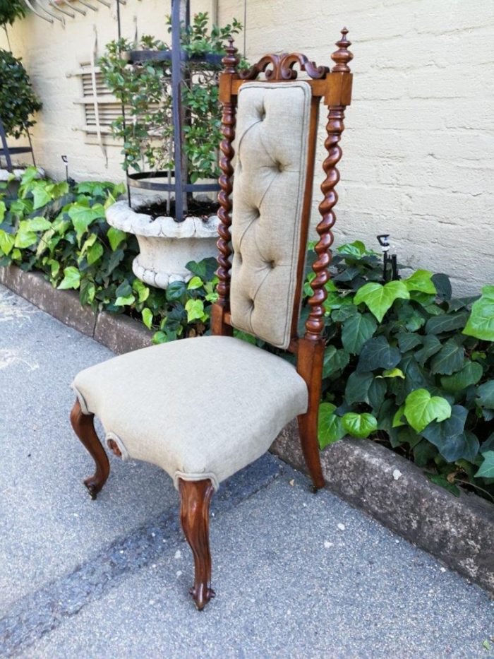 19th Century Continental Walnut Chair  On Castors - Image 5