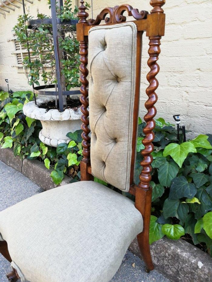 19th Century Continental Walnut Chair  On Castors - Image 6