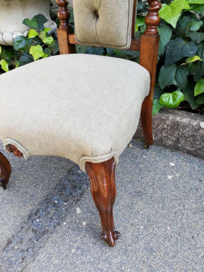 19th Century Continental Walnut Chair  On Castors - Image 7