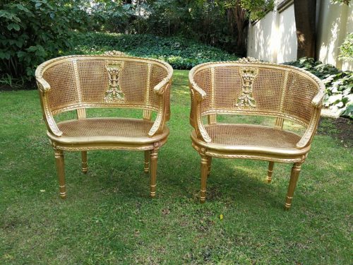 A Pair Of Painted Louis Xvi-Style Cane Chairs - ND
