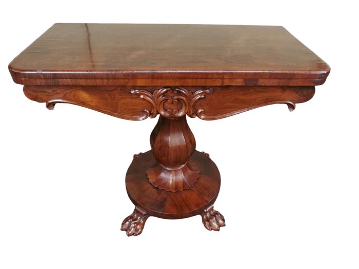 William IV Rosewood Fold Over Card Table
