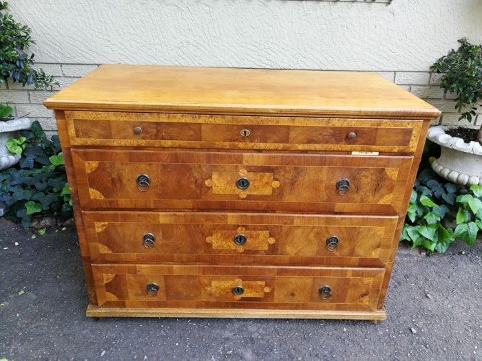 A Walnut And Inlaid Chest-Of-Drawers, 19th Century - Image 3