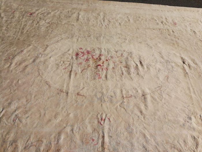 Antique French Aubusson Carpet (WEAR & TEAR) - Image 3