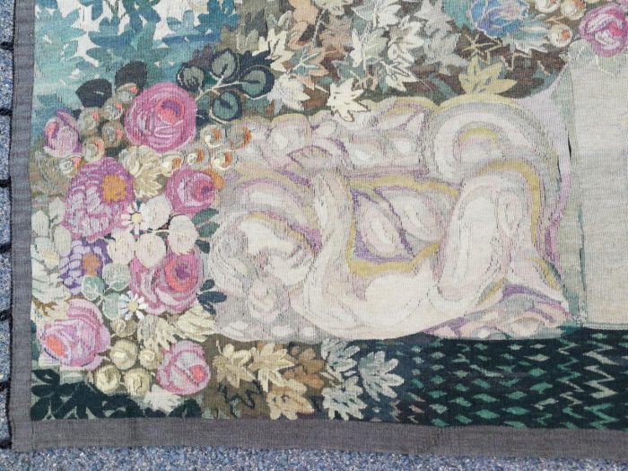 Antique French Aubusson Verdure Tapestry (Garden Scene) - Image 6