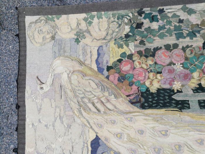 Antique French Aubusson Verdure Tapestry (Garden Scene) - Image 7