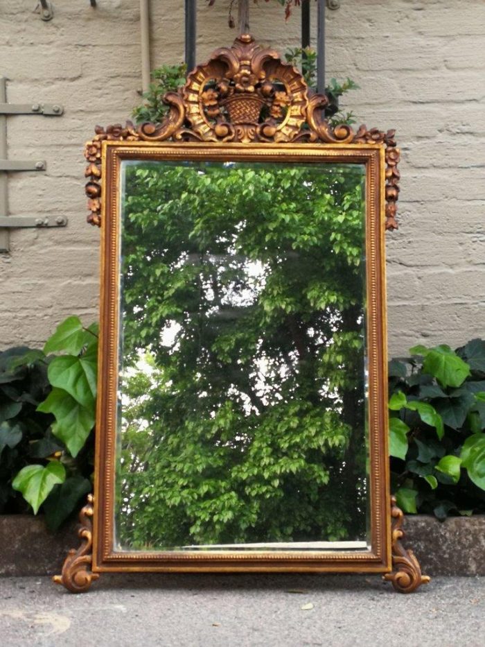 Carved Gilt Framed & Bevelled Mirror