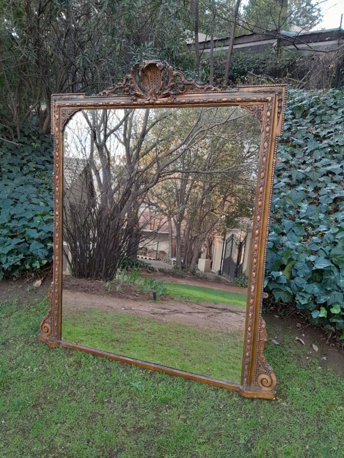 Rare Victorian Gilt Wooden Carved Large Mirror - Image 4