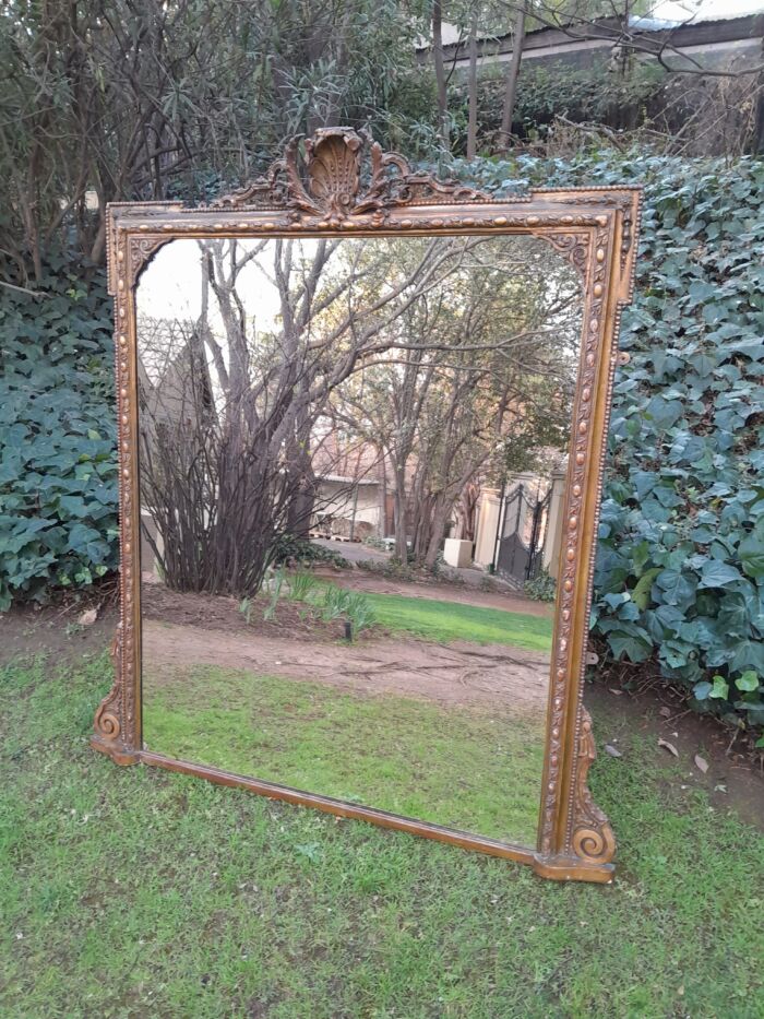 Rare Victorian Gilt Wooden Carved Large Mirror - Image 5