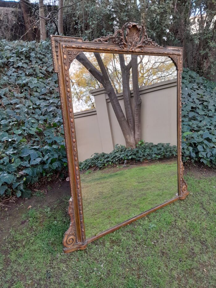 Rare Victorian Gilt Wooden Carved Large Mirror - Image 6