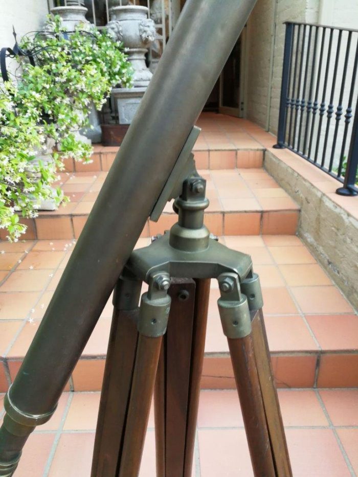 Brass Telescope On Wooden Tripod - Image 4
