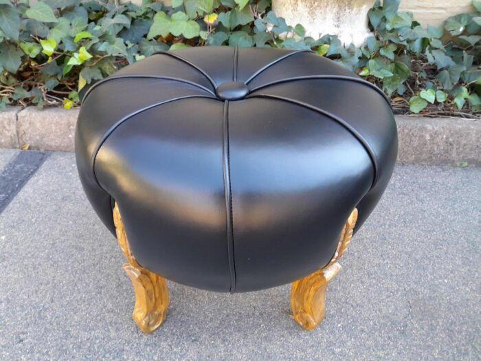 A Pair Of French Style Hand-Gilded With 22-Karat Goldleaf Tuffets  /  Ottomans - Image 7
