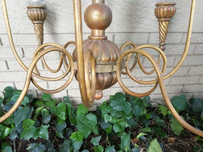 Gold Painted Chandelier - Image 6