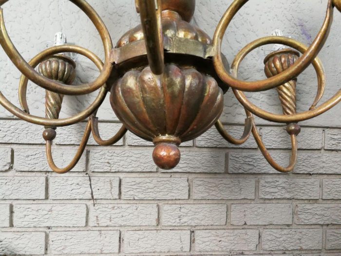 Gold Painted Chandelier - Image 7