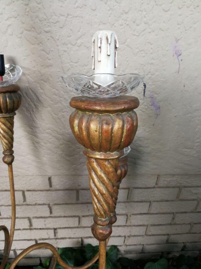 Gold Painted Chandelier - Image 8