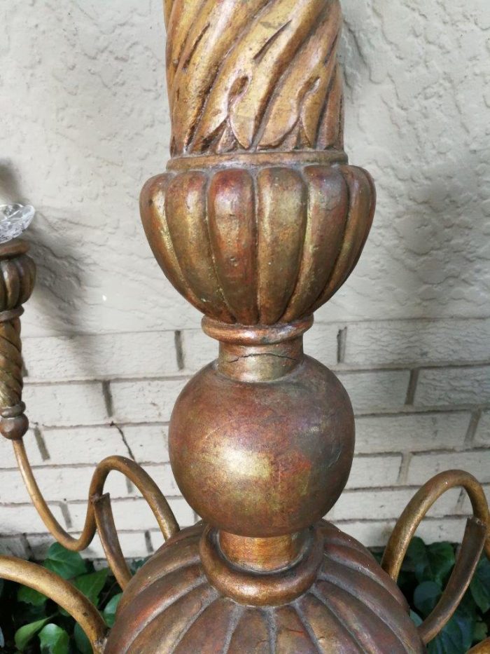 Gold Painted Chandelier - Image 9