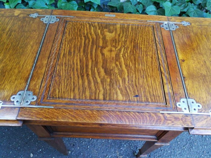 English Oak Foldout Working Table - ND - Image 8