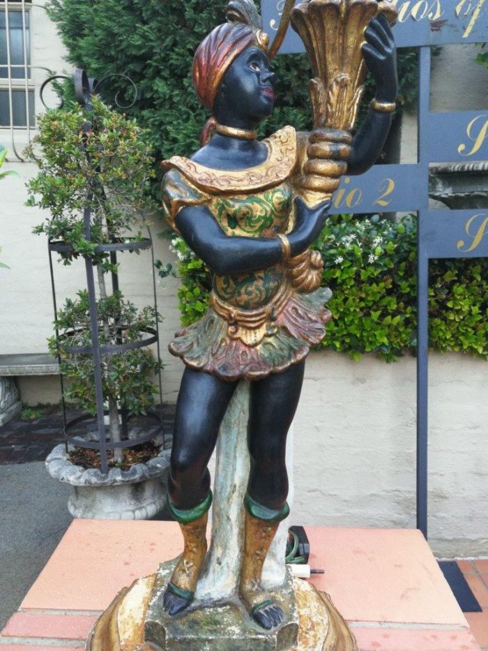 A Pair Of Italian Carved Wood Blackamoor Table Lamps - Image 7