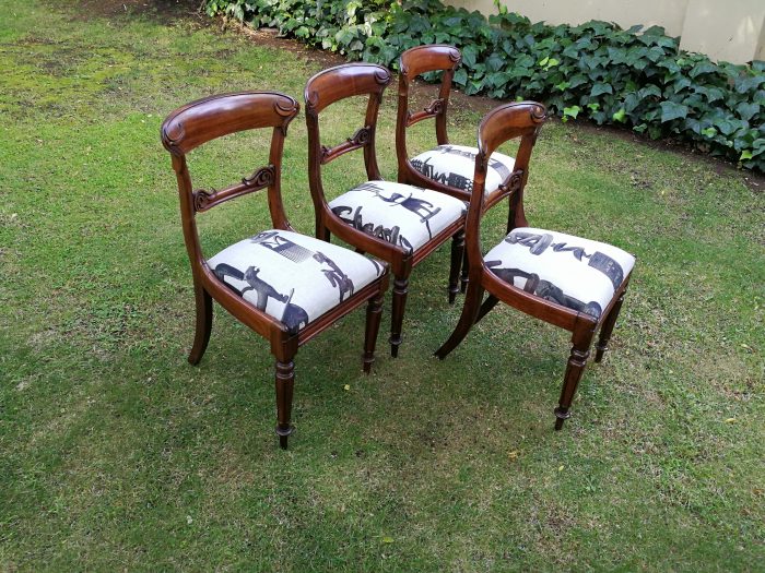 A Set Of Four (4) Rare William Iv Rosewood Dining Chairs (British Antique Dealer Association Stamp) - Image 3
