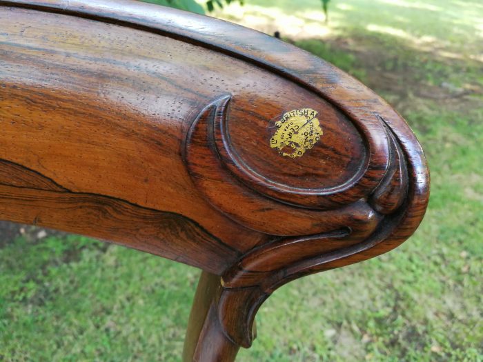 A Set Of Four (4) Rare William Iv Rosewood Dining Chairs (British Antique Dealer Association Stamp) - Image 8