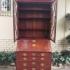 Edwardian Cubin Mahogany Secretaire With Inlaid Marquetry On Shaped Bracket Feet - Image 8