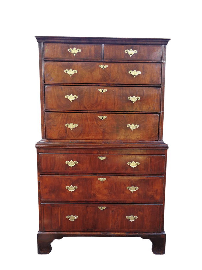 A George III Walnut Chest-On-Chest