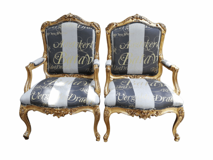 A Fine Pair Of Large Early 20th Century Carved Mahogany Armchairs