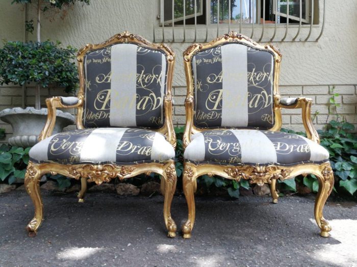 A Fine Pair Of Large Early 20th Century Carved Mahogany Armchairs - Image 2