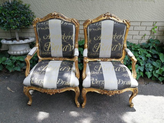A Fine Pair Of Large Early 20th Century Carved Mahogany Armchairs - Image 3