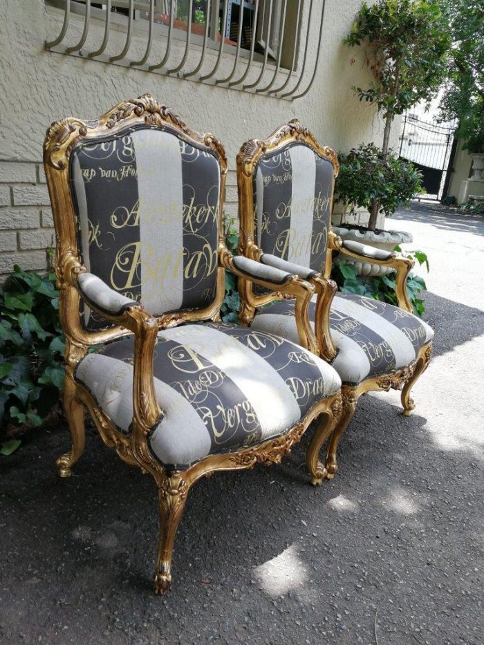 A Fine Pair Of Large Early 20th Century Carved Mahogany Armchairs - Image 4