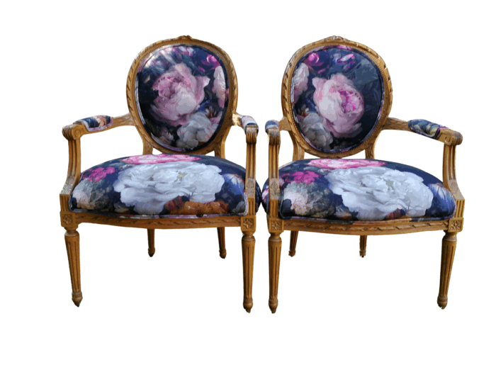 Pair Of French Louis XV-Style Bergere Armchairs