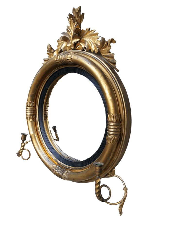 A 19th Century Regency Style Convex Giltwood Mirror