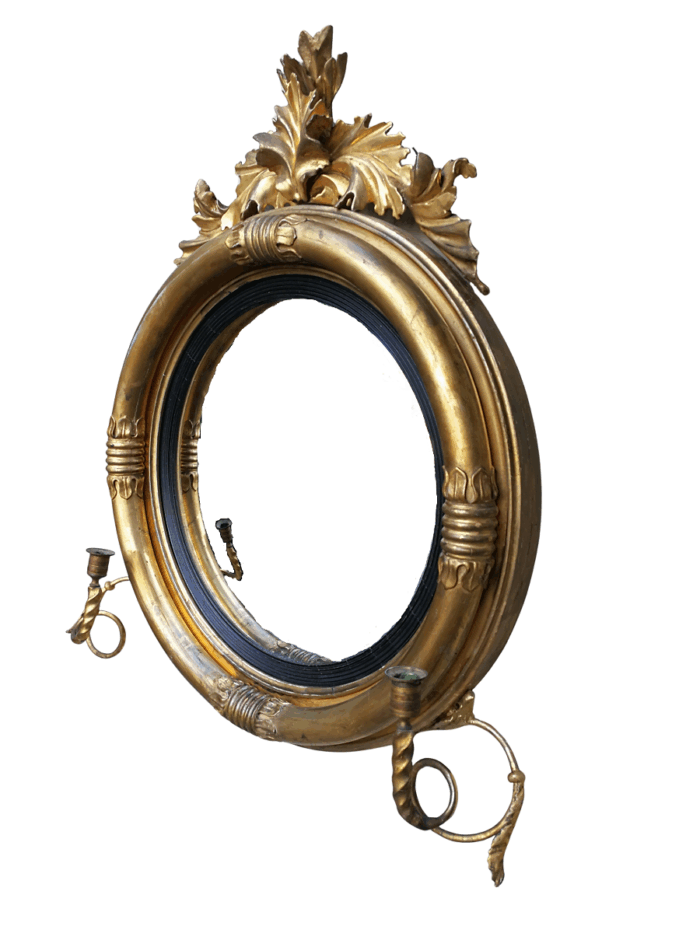A 19th Century Regency Style Convex Giltwood Mirror