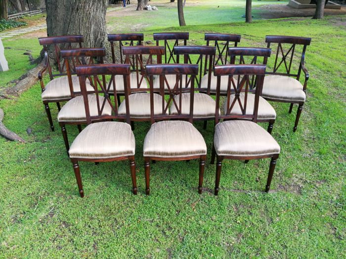 A Set Of Twelve George III Style Mahogany Dining Chairs Comprising Of Ten Chairs And Two Carvers - Image 2