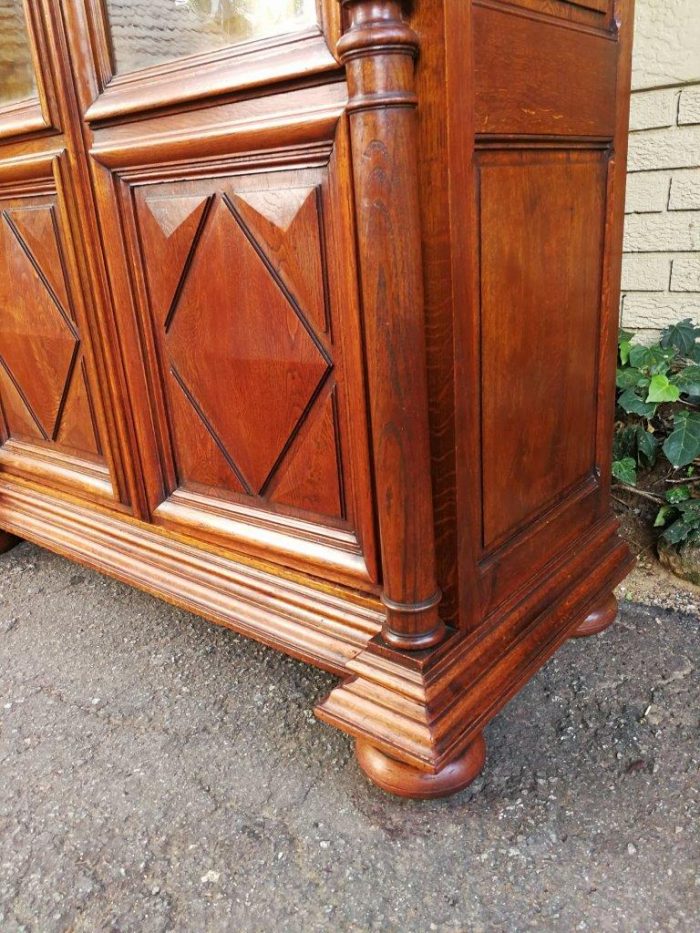 Rare French Oak Bookcase With Original Glass, 19th Century - Image 6