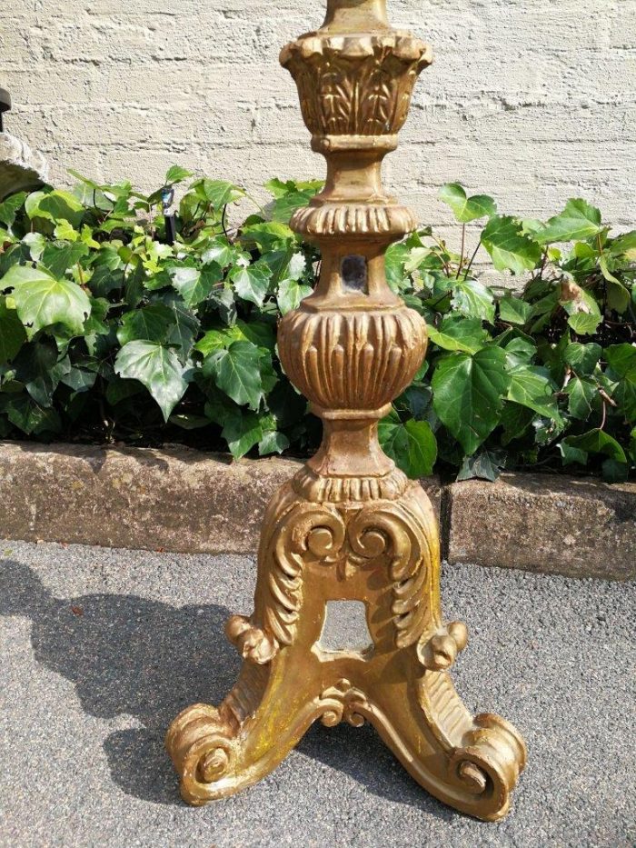 A Pair Of Painted And Mirror Inlaid Candlesticks - Image 5
