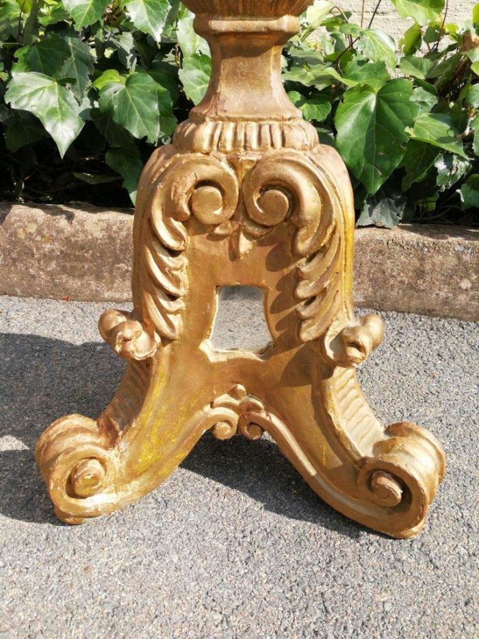 A Pair Of Painted And Mirror Inlaid Candlesticks - Image 6