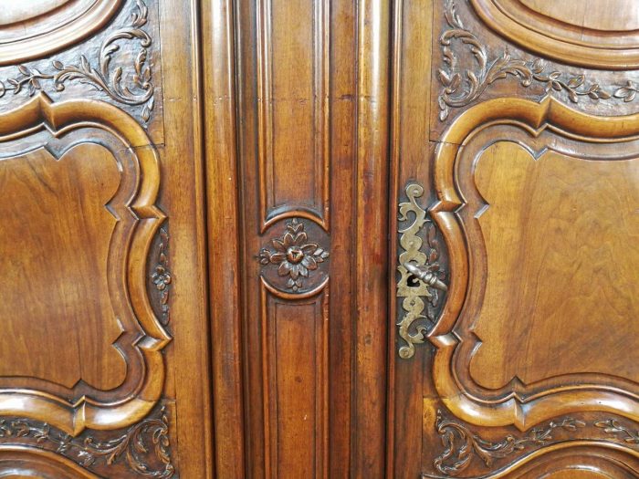 Lyonnaise Gendarme Walnut Armoire Circa 1750 ND - Image 5