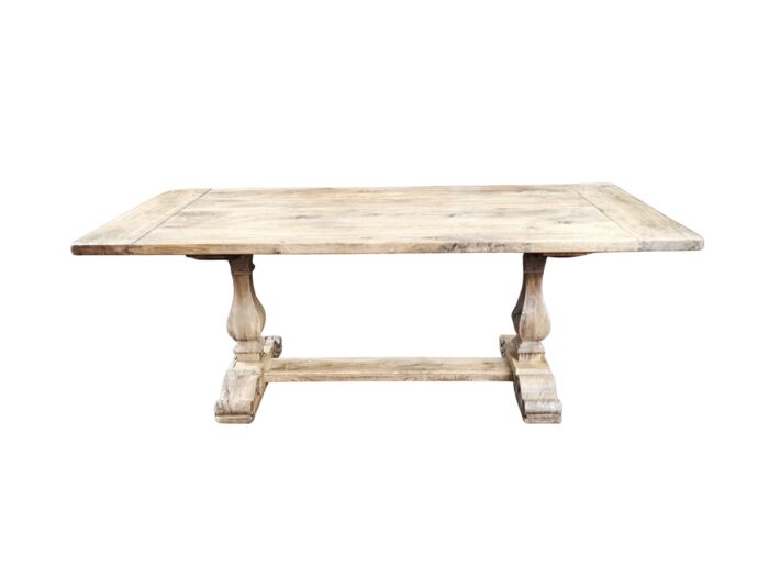 French Provincial Bleached / Natural Oak Refectory table/ Dining Table (8-Seater)