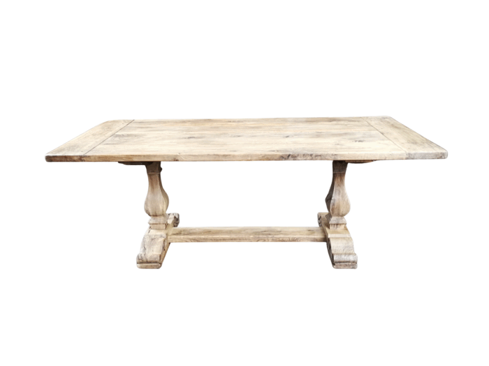French Provincial Bleached / Natural Oak Refectory table/ Dining Table (8-Seater)
