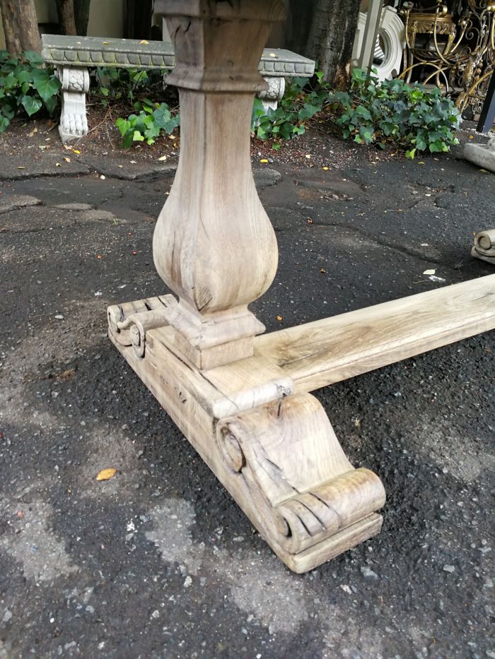 French Provincial Bleached / Natural Oak Refectory table/ Dining Table (8-Seater) - Image 6