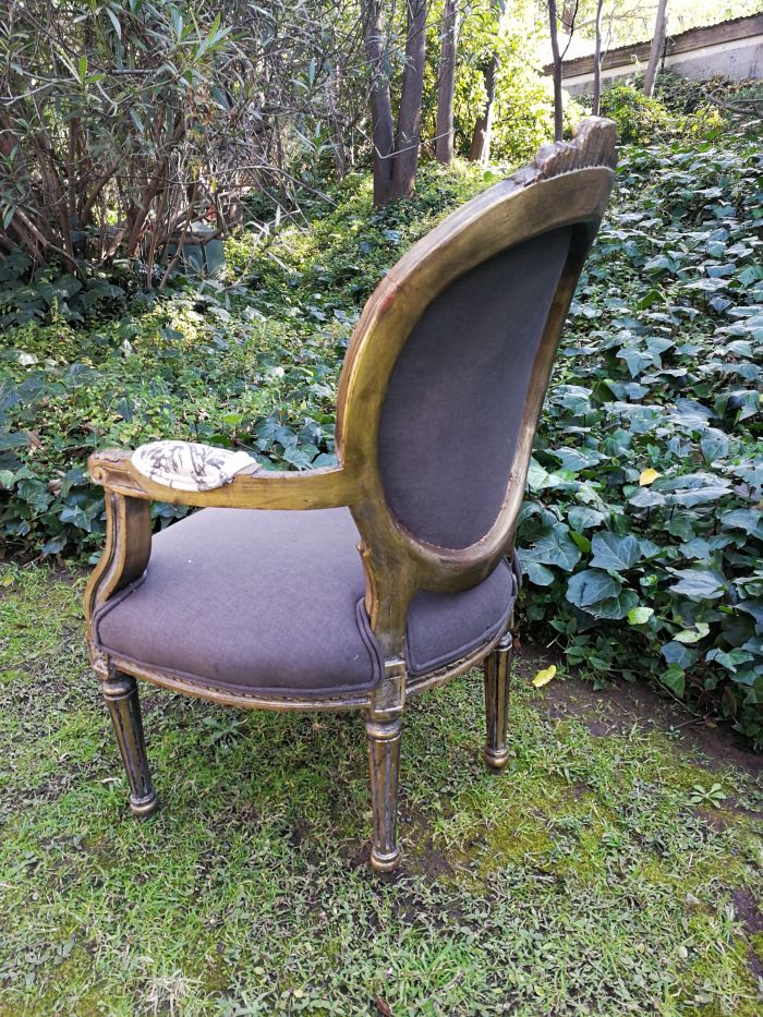 A Pair Of French Gilded Arm Chairs - ND - Image 3