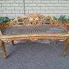 A French Style Set Of Carved and Hand-Gilded Rattan Settee With Two Chairs - Image 6