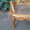 A French Style Set Of Carved and Hand-Gilded Rattan Settee With Two Chairs - Image 10