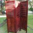 A 20th century Mahogany three-panel folding floor screen