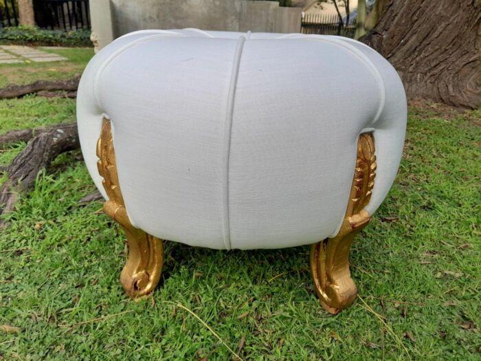 A 20th Century Pair Of French Style Tuffets Upholstered In Leather - Image 6