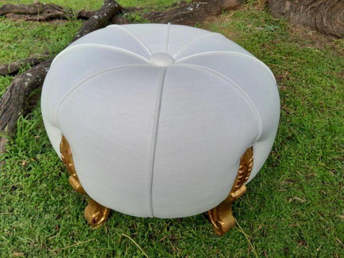 A 20th Century Pair Of French Style Tuffets Upholstered In Leather - Image 7