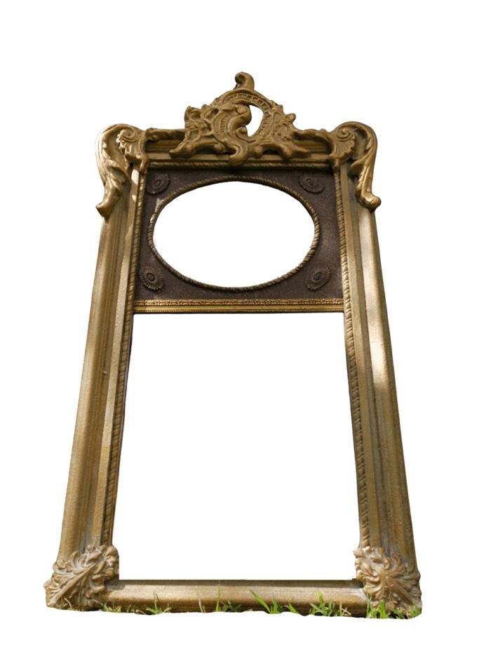 Ornately Carved Oval Gilded Mirror