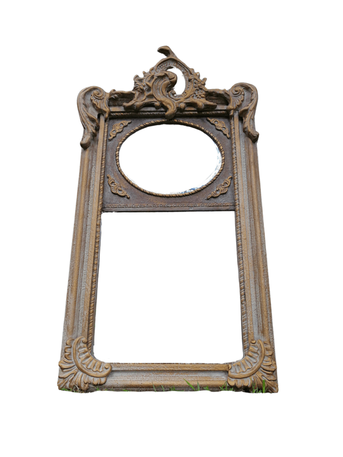 Ornately Carved Oval Gilded Mirror
