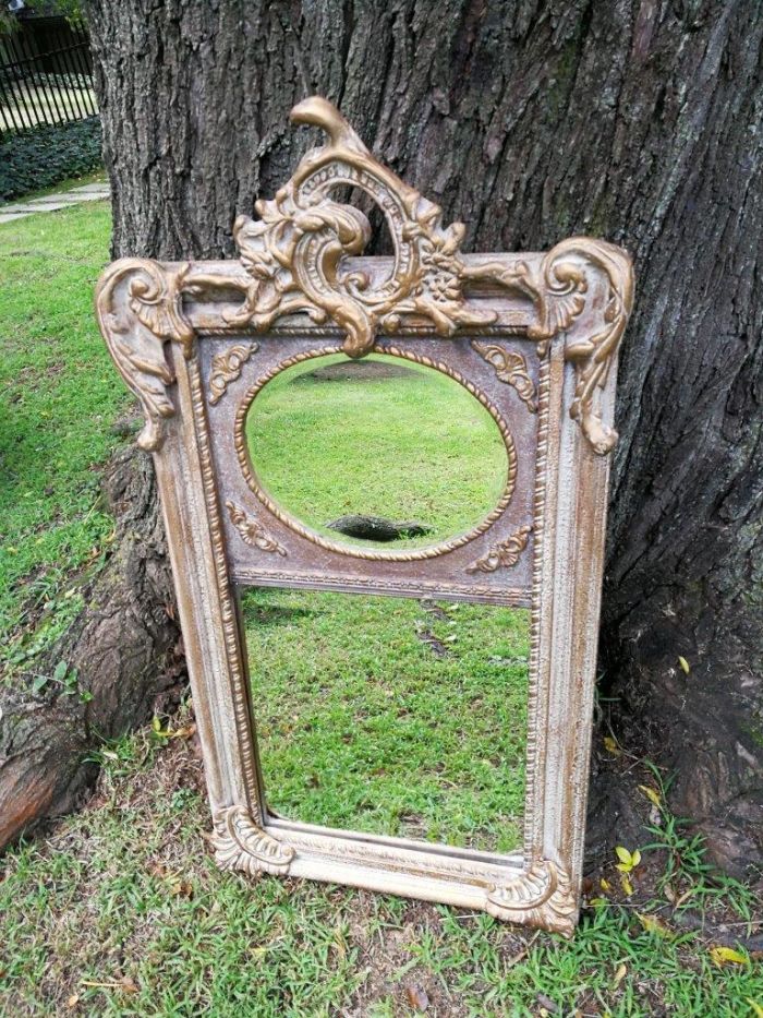 Ornately Carved Oval Gilded Mirror - Image 2