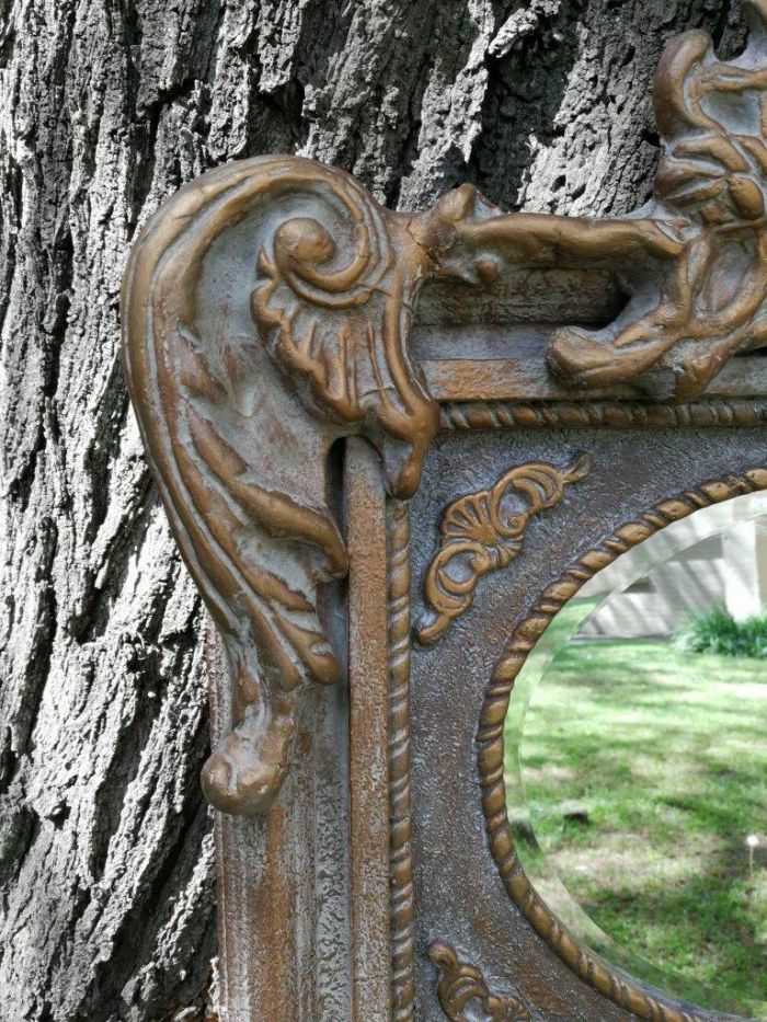 Ornately Carved Oval Gilded Mirror - Image 3